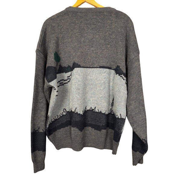 Vintage Arnold Palmer Golf Sweater XL – 90s Golf Scene Knit, Grandpa V-Neck - Picture 8 of 9